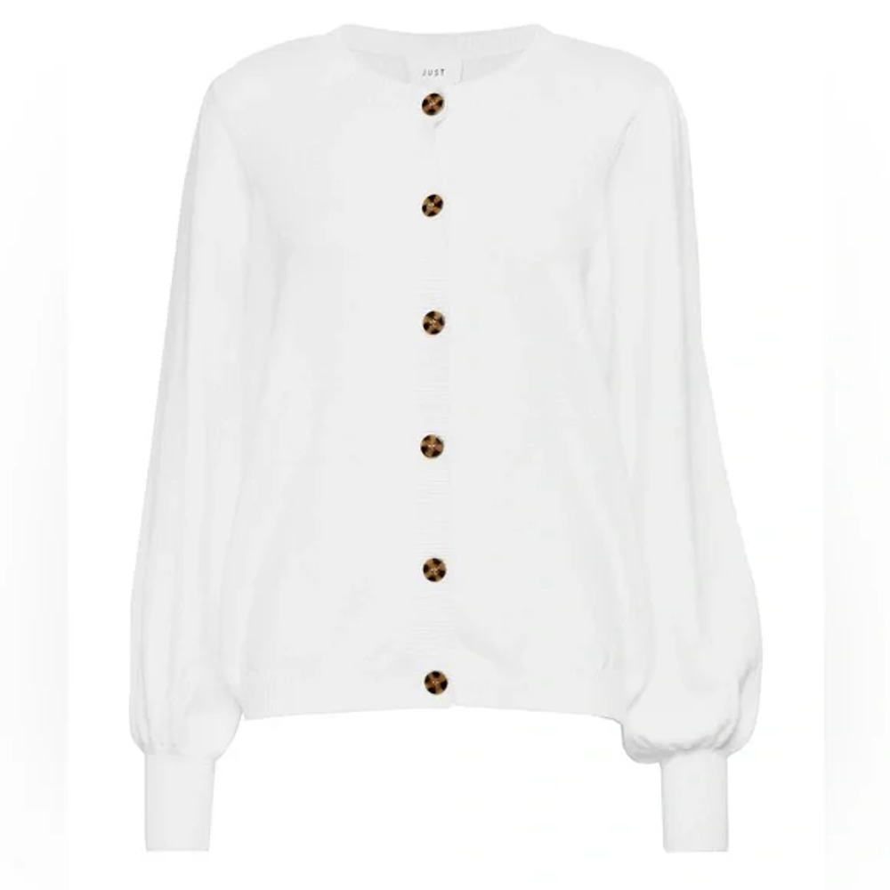 Just Female Beate Knit White Button Up Cardigan Sweater Size XS NWT $103